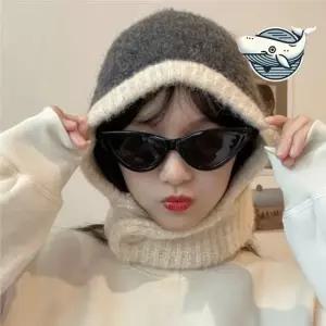 따뜻한 차콜 니트 방한목도리 생활용 목도리 겨울넥워머 목커버 방한용품 페이크폴라
