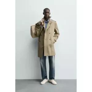 ZARA 레귤러핏 더블 브레스트 트렌치 코트 - 베이지 4620/040/710
