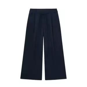 GLOWNY G BELTED LINEN WIDE PANTS NAVY 437256