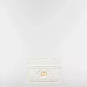 MUST IT_Dior Caro Freesia 카드 지갑 라떼 서플 까나쥬 송아지 가죽