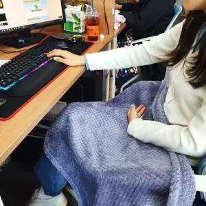 무릎담요 극세사 양면 회사 카페 담요 퍼플 극세사담요 캠핑담요 와플담요