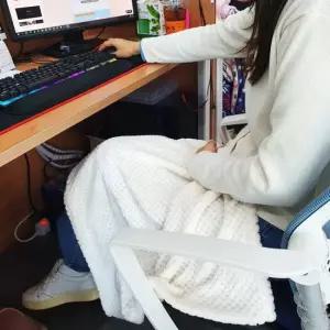 무릎담요 극세사 양면 회사 카페 담요 베이지 극세사담요 캠핑담요 와플담요