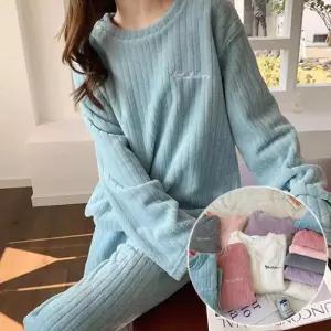 [비비드글램]솜사탕 수면세트 5color 골지 극세사 겨울잠옷 파자마