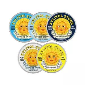 [자일리톨스톤] 오리지널 70g + 페퍼민트부스터 70g + 졸음 70g + 치카치카 70g + 레몬 70g  (각 1개)