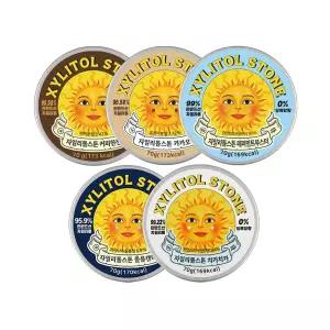 [자일리톨스톤] 커피한잔 70g + 카카오 70g + 페퍼민트부스터 70g + 졸음 70g + 치카치카 70g (각 1개)