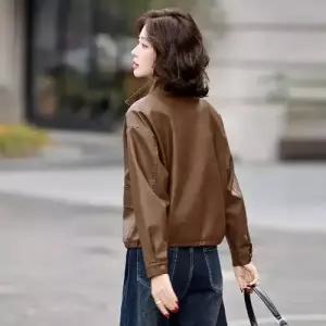 마킷3 여자 봄 빈티지 자켓 고급스런 쇼트 가죽 재킷 코트 JEN1