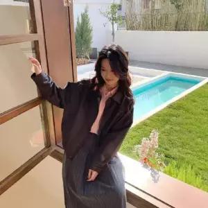 마킷3 여성 봄 캐주얼 재킷 가죽 고급스런 PU피복 솔리드 상의 터틀넥 코트 JEN1