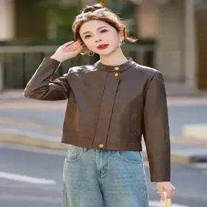 마킷3 여성용 봄 캐주얼 아우터 상의 고급스런 재킷 숏 슬림핏 자켓 가죽 JEN1