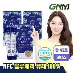 GNM 맛있는 NFC 블루베리 퓨레 100% 14포 X 3박스(총 42포) / 블루베리즙 주스