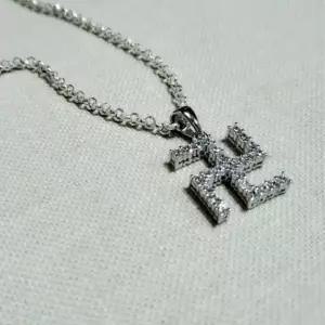 실버925 국내제작 큐빅 만자 실버 목걸이 은목걸이 SILVER) 은목걸이 목걸이 여성목걸이