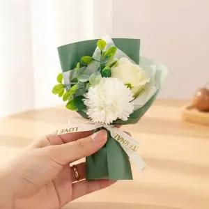 (별별창고) 카네이션 로즈 꽃다발 비누꽃 미니 조화 플라워 패키지