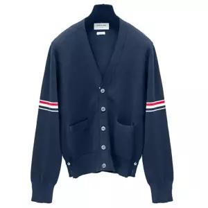 라프리마 [THOM BROWNE] 톰브라운 남성 코튼 니트 가디건 MKC310AY3007-415