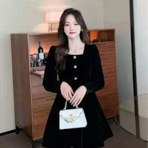 친절한탄씨 드레스 벨벳 미니 원피스 캐주얼 FREE 큐트 치마 니트 캐주얼