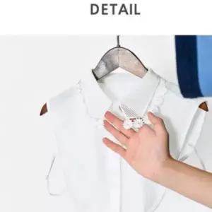 플라워 포인트 페이크 자수 카라 넥 케이프 넥케이프 이너카라 레이어드카라 넥카라