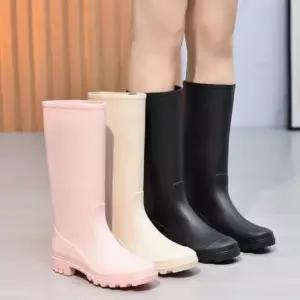 심플 롱 레인부츠 여성장화 09 논슬링장화 패션 롱부 미들 레인부츠 논슬립 안전화