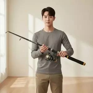 [하프클럽/]초보용 민물 원투 루어 낚시대 2.7m 휴대용 낚시로드 가이드캡 포