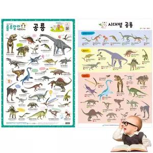 유아 공룡 사운드 양면 벽보 어린이 공룡 포스터 벽보