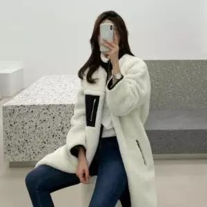 털자켓 여성 겨울 양면 롱후리스점퍼 리버시블 뽀글이 롱점퍼