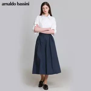 [아날도바시니(ARNALDO BASSINI)] 코튼 비죠밴딩 턱 스커트팬츠 (택가격: 218000원)