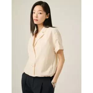 [빈폴레이디스] 코튼 혼방 반소매 쇼트 재킷  아이보리 (BF5411C060)