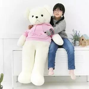 후드 곰인형 핑크 150cm 테디베어 대형 러블리 거실 24개월아기장난감 (W6D96D0)