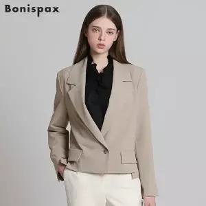 [보니스팍스(Bonispax)] 싱글 크롭 숏 자켓 (택가격: 239000원)