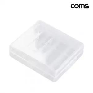 ( )Coms 14500 건전지 케이스 배터리 4개 보관 투명 AA NE869