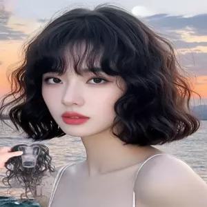 곱슬 가발 여성용 인모 자연스러운 짧은 포니테일 긴머리
