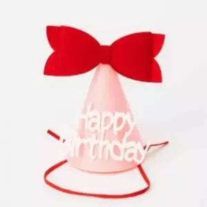 ( )생일꼬깔모자 파티모자 이벤트모자 생일축하모자 꼬깔모자 펠트 빨간리본