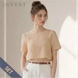[인베스트] 시스루 블라우스+뷔스티에 세트_IN6M1BL5841
