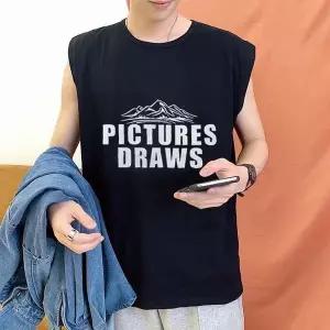 [모로엠]남성 영문 레터링 민소매 나시 ON TS5 QWFHXM6X_P425950969