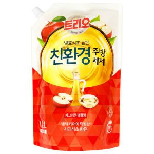 애경 트리오 주방세제 발효 식초 애플 1.2L 1개
