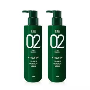 아모스 녹차실감 샴푸 지성용 500g 1+1