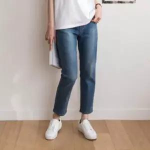 [하프클럽/옷자락]여자 데일리 빅사이즈 세미배기핏 청바지 데님팬츠