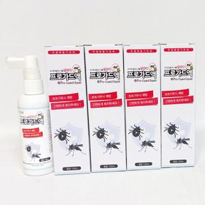 프로가드액 100ml 4개 모기기피제 털진드기퇴치 해충퇴치 쯔쯔가무시예방 벌레차단 휴대용 스프레이타입 야외활동시사용