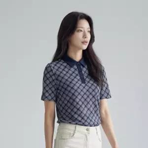 [PAT 여성] 체크프린트 제에리 티셔츠_1J45137