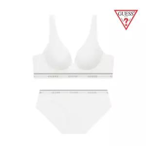 [게스언더웨어](센텀시티점)베이직로고 노와이어 액티브브라팬티세트 OCWBRBP693IV