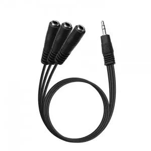 BD075 Coms AUX분배케이블30cmY형스테레오3.5mm3극MtoFx3,이어폰동시사용