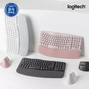 로지텍 코리아 공식 Wave Keys And Lift Combo 무선 블루투스 저소음 인체공학 키보드 마우스 세트