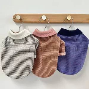 [콩심팥심]강아지 엘링 카라 티셔츠 2XL 1P 반려견 줄무늬옷 반려견실내복