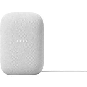 Google 오디오 블루투스 스피커 - 무선 음악 스트리밍, 강력한 사운드, 어시스턴트 내장, Wi-Fi 및 연결, 스마트 홈 제어, 스테레오 페어링(초크)