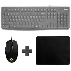로지텍 K120 New+G102 2세대 게이밍 벌크 블랙+마우스패드 한글 유선 키보드 마우스 세트