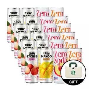 클룹 베스트 A세트 250ml 총24입 1박스(제로소다 복숭아+오렌지+트루 100% 리치+망고주스)//