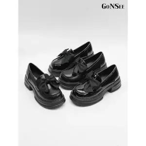 [하프클럽/고앤씨]여성/여자 봄 리본 키높이 통굽 로퍼 정장 구두 신발 5cm