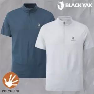 [블랙야크](하남점)정가 89000원 남성 등산 트레킹 데일리 기능성 자카드 집업 반팔티 1BYZTMU017