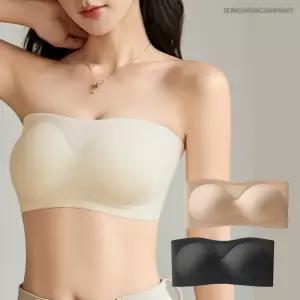  이너퀸 여성용 3cm 볼륨패드 오프숄더 튜브탑 노라인 브라탑 왕뽕오프숄더브라