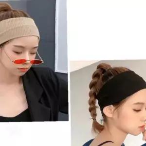 폭넓은 니트 머리띠 남녀공용 운동 헤어밴드 땀흡수 탄력 고정 데일리 스포츠 요가