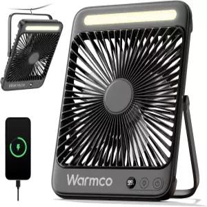 웜코 20000mAh 배터리 구동 팬 LED 랜턴이 장착된 초슬림 8인치 휴대용 캠핑 침실 실외 텐트 여행 크루즈