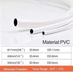 10-80M 3/5mm 8/11mm 정원용 PVC 호스 1/8