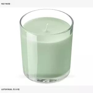 이케아 롯스포겔 유리컵향초 사과향 라이트그린 906.083.86 40시 캔들 양초